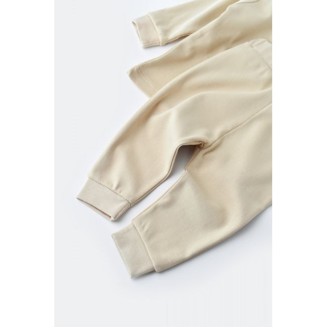 Set bluzita cu maneca lunga si panataloni lungi - bumbac organic 100% - Crem, Baby Cosy (Marime: 18-24 Luni) JEMBC-CSY3027-18