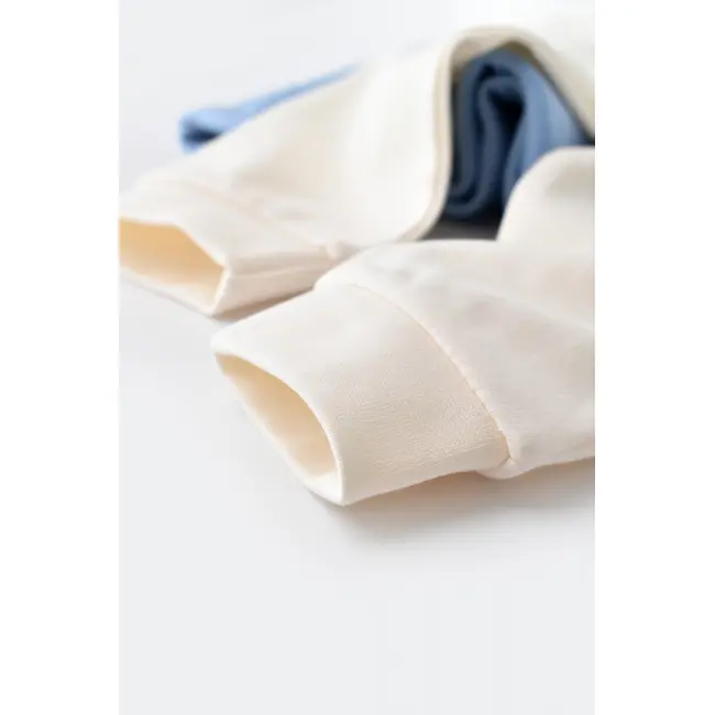Set bluzita cu maneca lunga si panataloni lungi - bumbac organic 100% - Ecru, Baby Cosy (Marime: 12-18 Luni) JEMBC-CSY3028-12