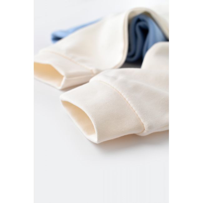 Set bluzita cu maneca lunga si panataloni lungi - bumbac organic 100% - Ecru, Baby Cosy (Marime: 18-24 Luni) JEMBC-CSY3028-18