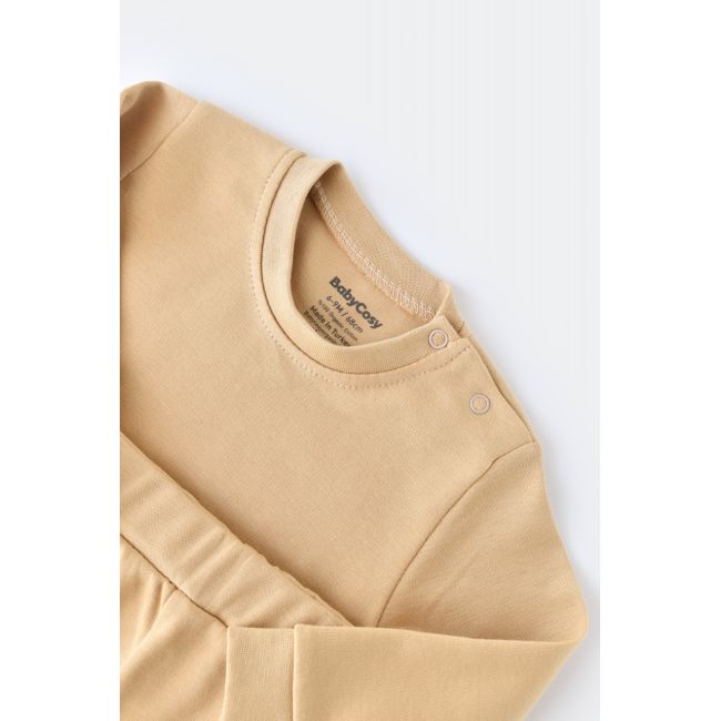 Set bluzita cu maneca lunga si panataloni lungi - bumbac organic 100% - Mustar, Baby Cosy (Marime: 6-9 luni) JEMBC-CSY3030-6