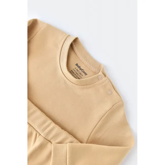 Set bluzita cu maneca lunga si panataloni lungi - bumbac organic 100% - Mustar, Baby Cosy (Marime: 9-12 luni) JEMBC-CSY3030-9