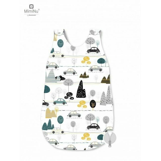 MimiNu - Sac de dormit pentru bebelusi, De iarna, Din bumbac, Cu fermoar lateral, Cu capse pe umar, 70 cm, 0 – 6 luni, 2.5 Tog, Childrens Journey Grey BYN6426972016995
