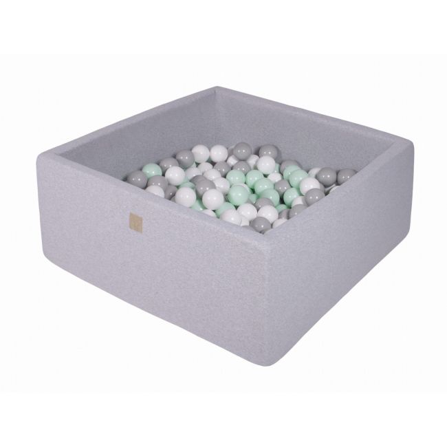 Piscina Uscata Cu 200 De Bile (alb, Gri, Mint) Meowbaby  , 90x90x40 Cm, Gri Pjbmek021