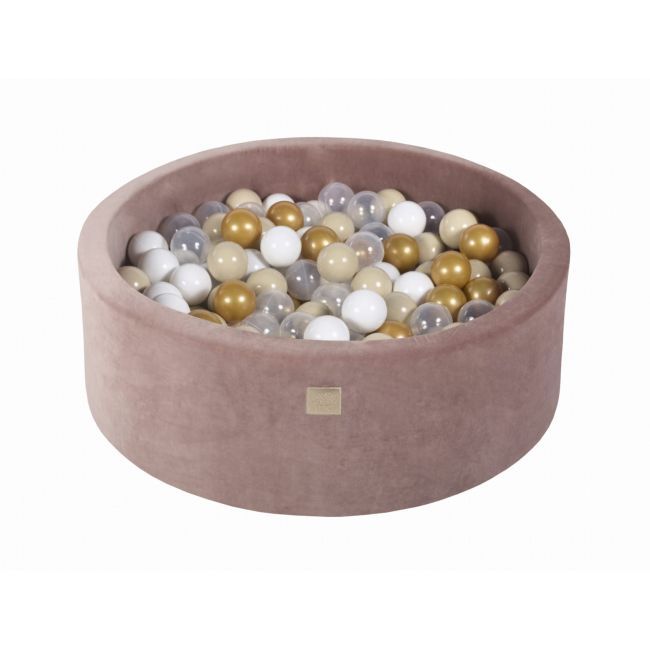 Piscina Uscata Cu 200 De Bile (gold, Bej, Alb, Transparent) Meowbaby  , 90x30 Cm, Catifea Bej Pjbveo076