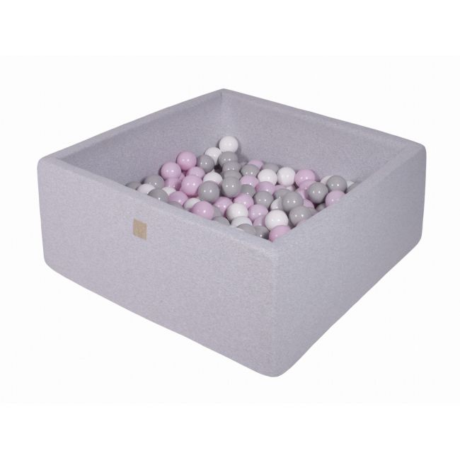 Piscina Uscata Cu 200 De Bile (roz Pastel, Gri, Alb) Meowbaby  , 90x90x40 Cm, Gri Pjbmek041