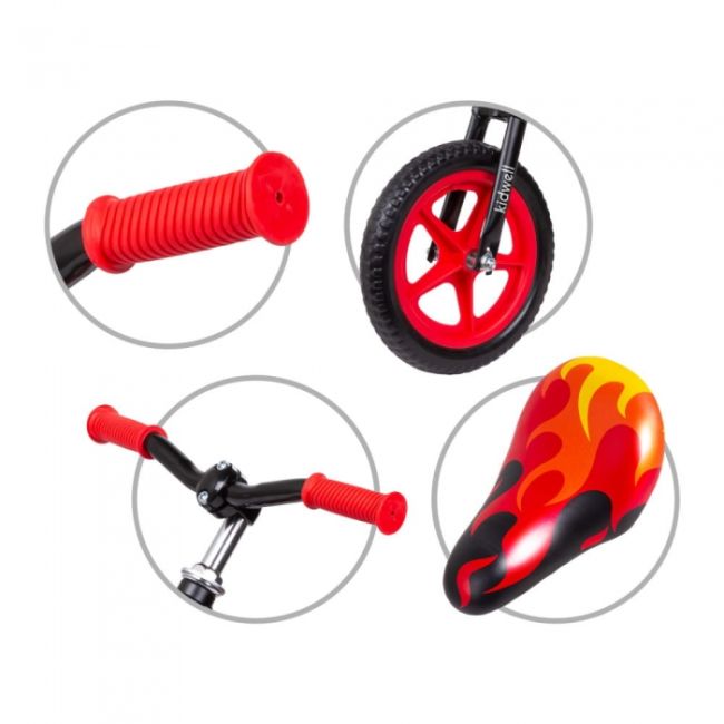 Bicicleta fara pedale cu cadru din magneziu kidwell comet - black red edeedirobicom01a2