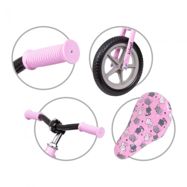 Bicicleta fara pedale cu cadru din magneziu kidwell comet - pink gray edeedirobicom01a3