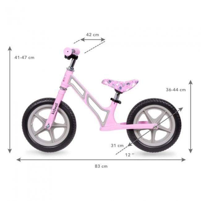 Bicicleta fara pedale cu cadru din magneziu kidwell comet - pink gray edeedirobicom01a3