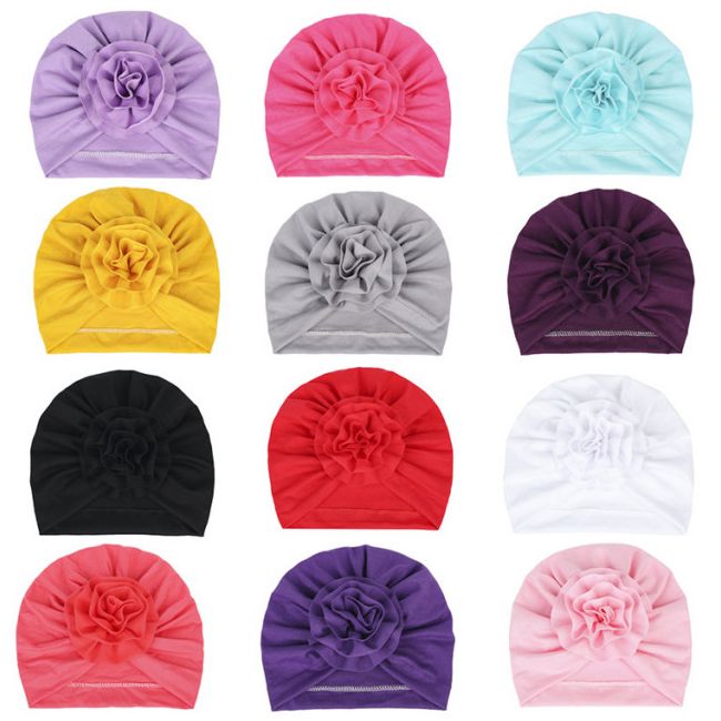 Caciulita tip turban cu floare aplicata in fata MBMZ070-CT11