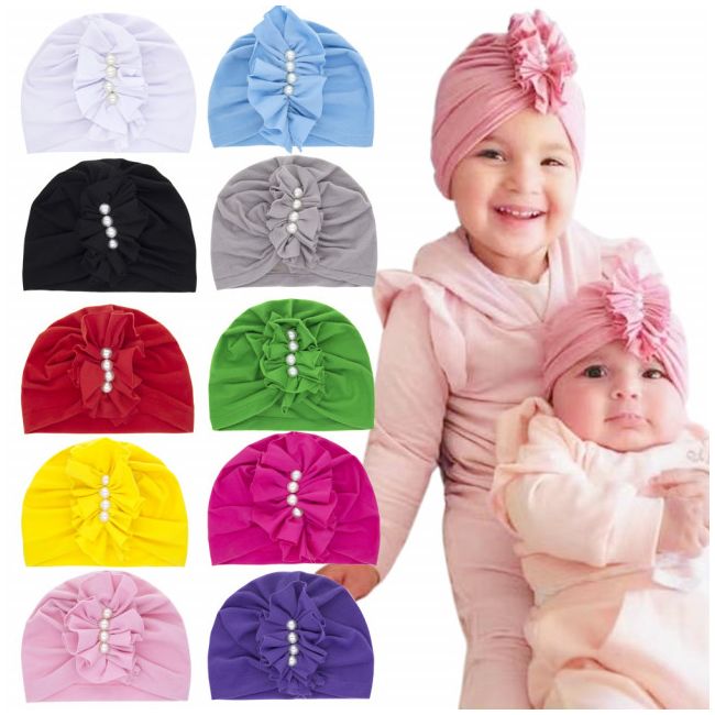 Caciulita tip turban cu perlute aplicate in fata MBMZ046-CT7