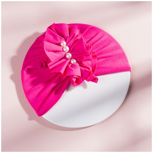 Caciulita tip turban cu perlute aplicate in fata MBMZ046-CT7