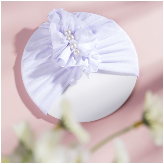 Caciulita tip turban cu perlute aplicate in fata MBMZ046-CT7