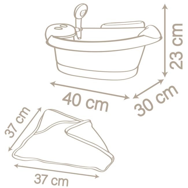 Cadita pentru papusa smoby baby nurse baleno bath roz cu accesorii hubs7600220368