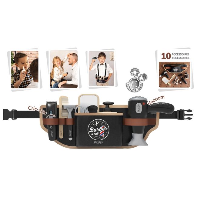 Centura frizer smoby barber and cut negru cu accesorii hubs7600320152