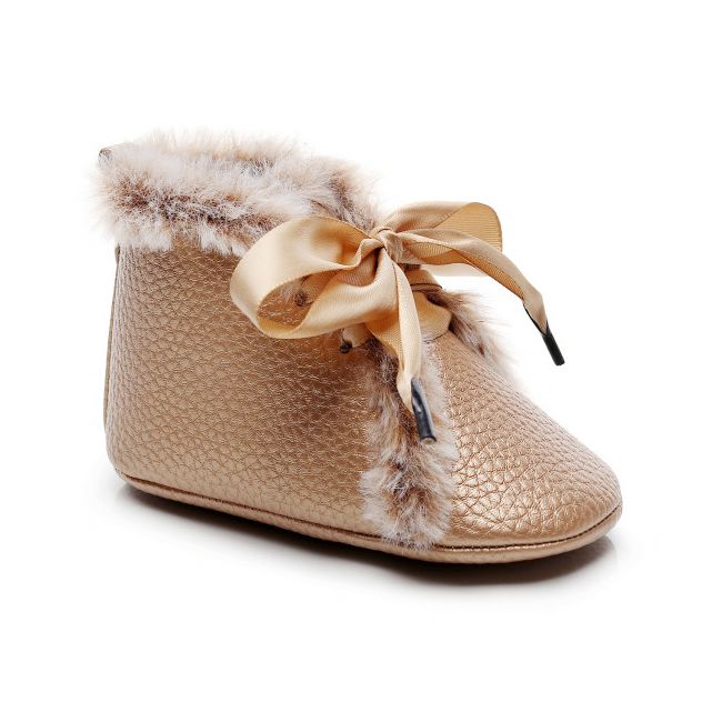Ghetute aurii imblanite cu fundita din satin (marime disponibila: 6-9 luni (marimea 19 incaltaminte)) mdxh0223-3-sa26.6-9 luni (marimea 19 incaltaminte)