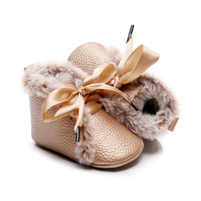 Ghetute aurii imblanite cu fundita din satin (marime disponibila: 6-9 luni (marimea 19 incaltaminte)) mdxh0223-3-sa26.6-9 luni (marimea 19 incaltaminte)