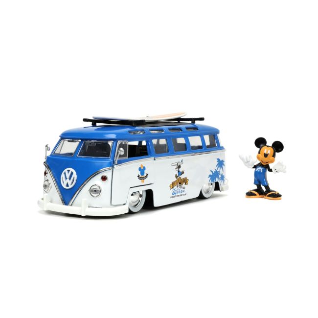 JADA MASINA DIN METAL VOLKSWAGEN T1 BUS SCARA 1 LA 24 SI FIGURINA MICKEY MOUSE VIV253075001