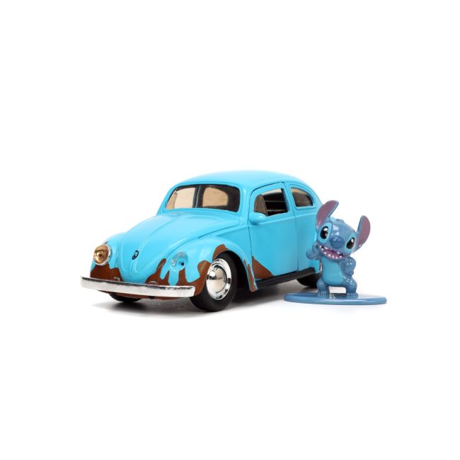 JADA SET MASINUTA METALICA VOLKSWAGEN BETTLE SCARA 1:32 SI FIGURINA METALICA STITCH VIV253073001