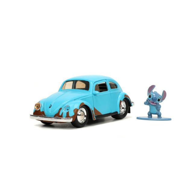 JADA SET MASINUTA METALICA VOLKSWAGEN BETTLE SCARA 1:32 SI FIGURINA METALICA STITCH VIV253073001