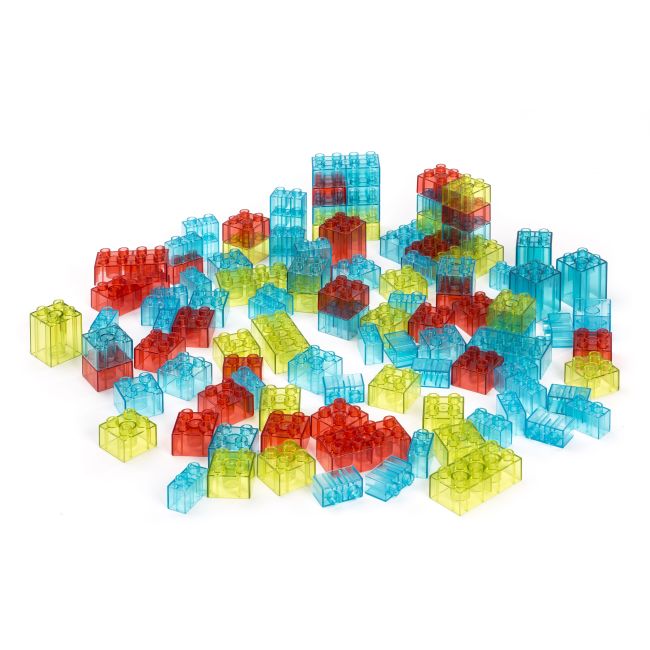 Joc de constructii cu 100 piese translucide - okeml32162