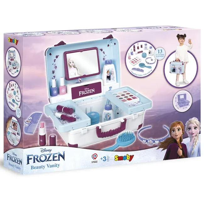 Jucarie smoby gentuta cosmetica frozen beauty vanity cu accesorii hubs7600320153