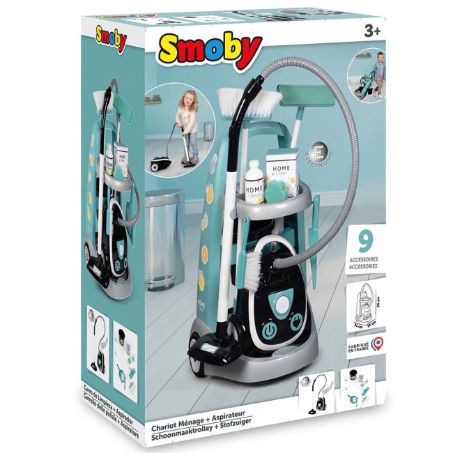 Jucarie smoby set curatenie cu troller si aspirator electronic negru hubs7600330316