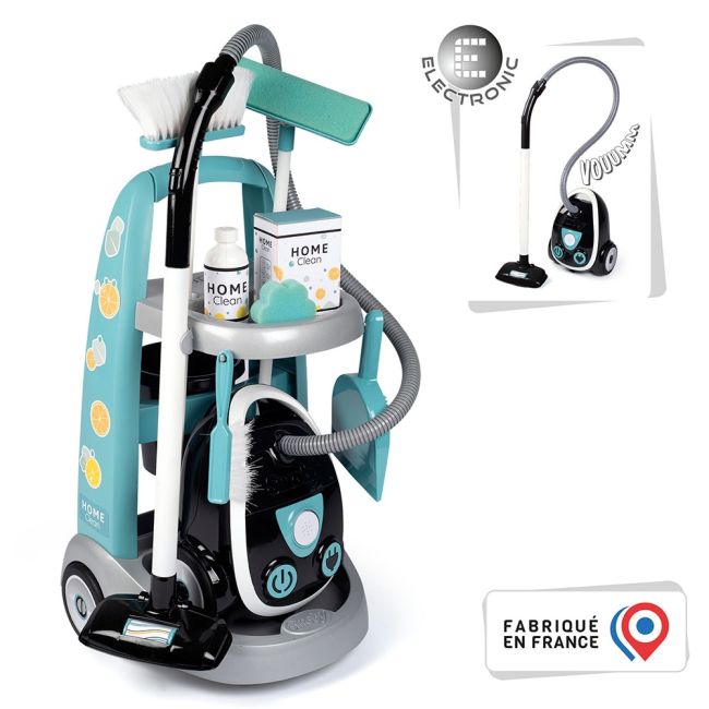 Jucarie smoby set curatenie cu troller si aspirator electronic negru hubs7600330316