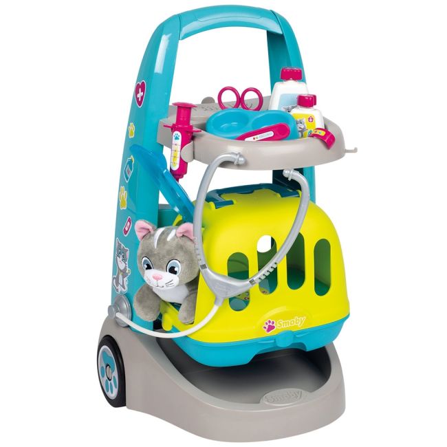 Jucarie smoby set veterinar cu carucior si pisica hubs7600340402