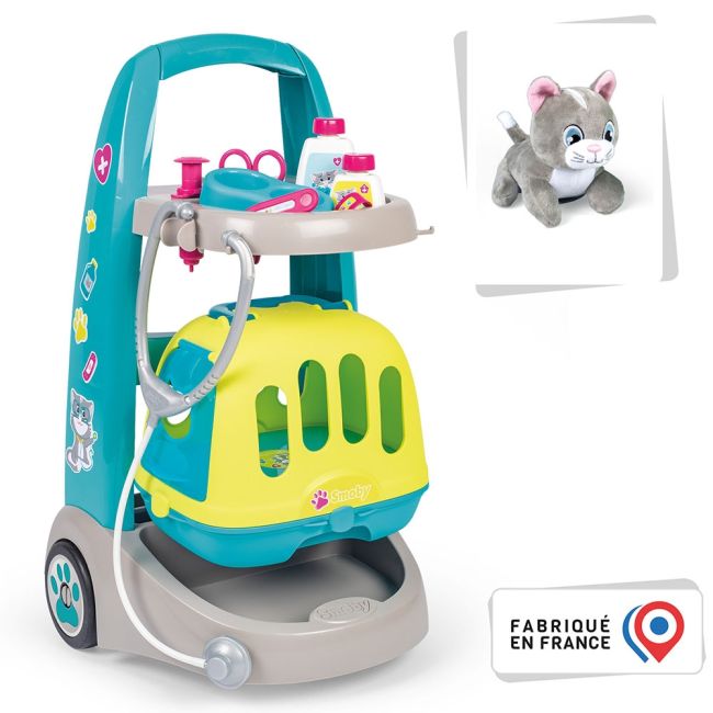 Jucarie smoby set veterinar cu carucior si pisica hubs7600340402