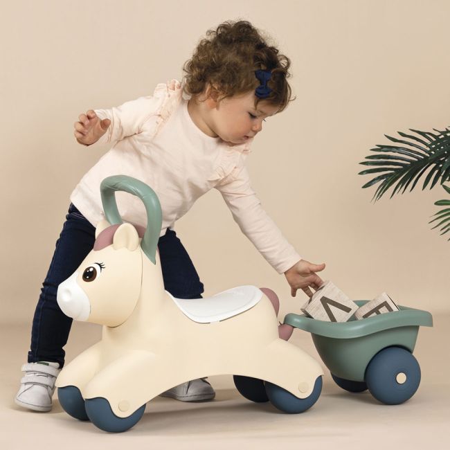 Masinuta de impins smoby pony cu remorca hubs7600140502