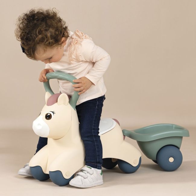 Masinuta de impins smoby pony cu remorca hubs7600140502