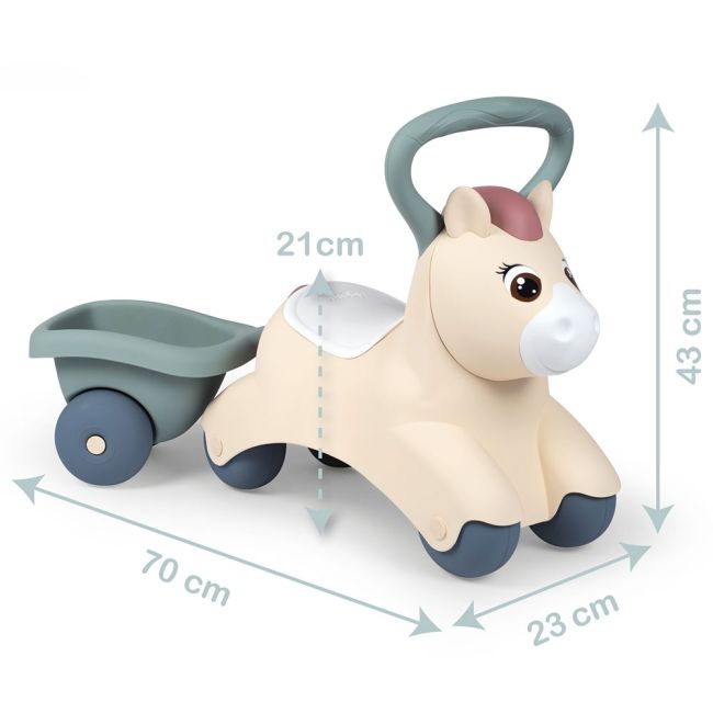 Masinuta de impins smoby pony cu remorca hubs7600140502