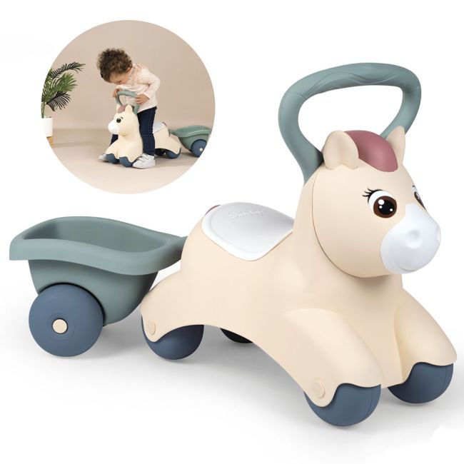 Masinuta de impins smoby pony cu remorca hubs7600140502