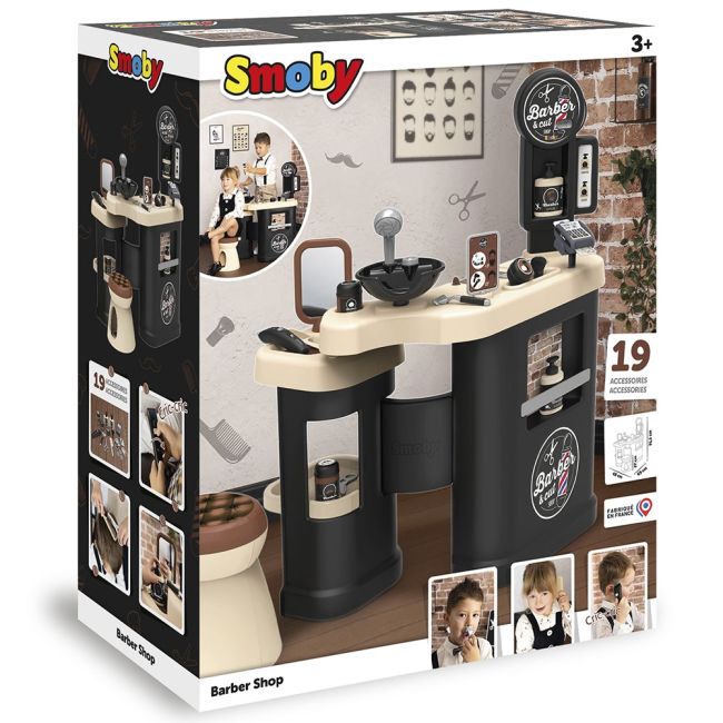 Salon coafura pentru copii smoby barber shop, barber and cut negru hubs7600320243
