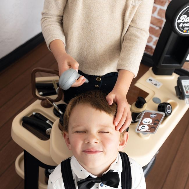 Salon coafura pentru copii smoby barber shop, barber and cut negru hubs7600320243