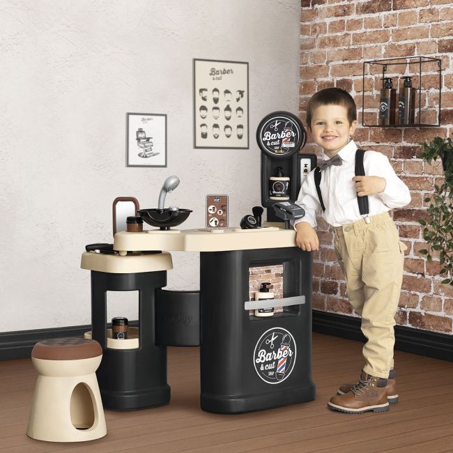 Salon coafura pentru copii smoby barber shop, barber and cut negru hubs7600320243