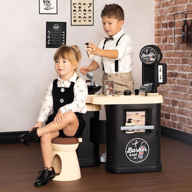 Salon coafura pentru copii smoby barber shop, barber and cut negru hubs7600320243