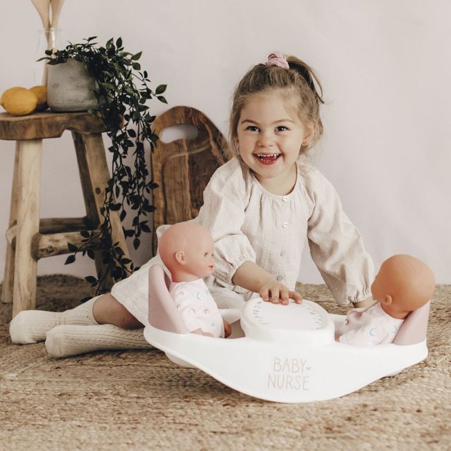 Scaun de masa pentru papusi smoby baby nurse twin 2 in 1 maro hubs7600220371