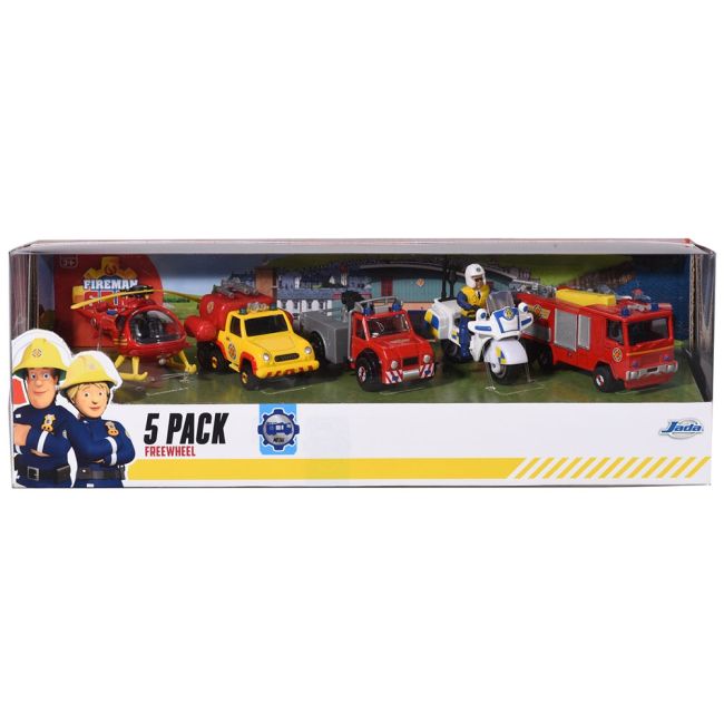Set jada toys fireman sam 5 pack cu 4 masinute,1 elicopter si 1 figurina hubs203094007