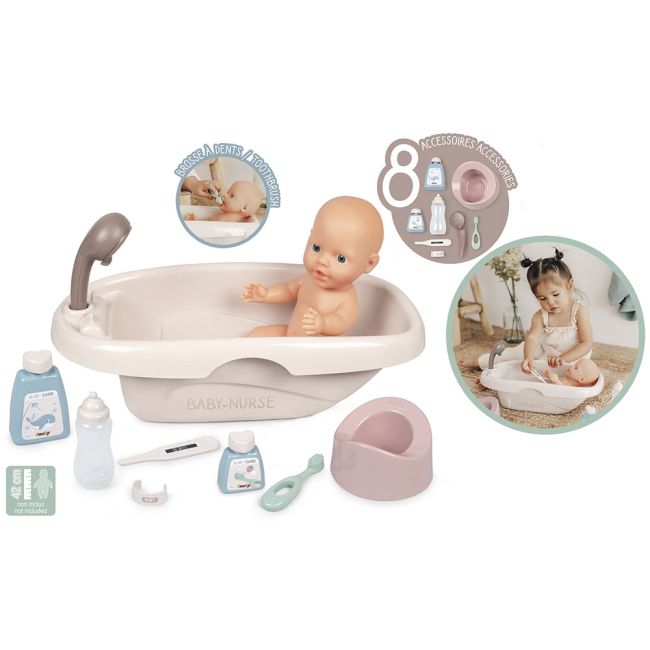 Set smoby baby nurse cadita, olita si accesorii pentru papusi hubs7600220366