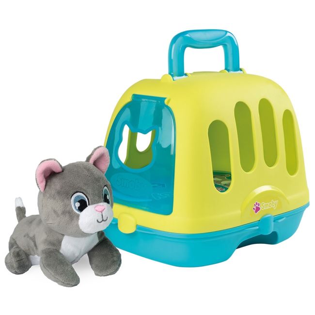 Set smoby veterinary case, trusa veterinar cu pisica, cusca de transport si accesorii hubs7600340302