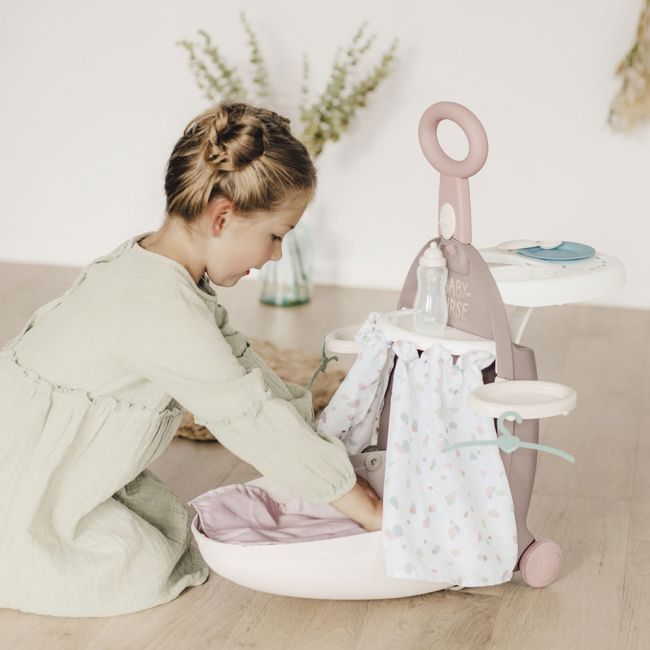 Valiza multifunctionala pentru papusi smoby baby nurse 3 in 1 maro hubs7600220374