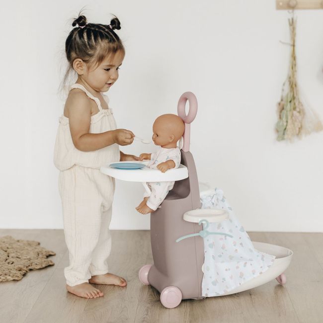 Valiza multifunctionala pentru papusi smoby baby nurse 3 in 1 maro hubs7600220374