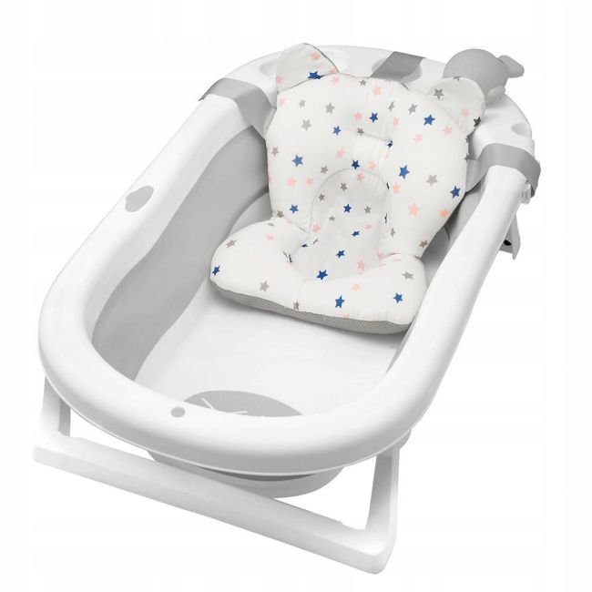 Cadita pliabila xl cu suport anatomic kasia grey, include jucarie lvtk5904067518735
