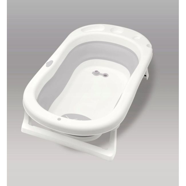 Cadita pliabila XL cu suport anatomic Kasia grey, include jucarie LVTK5904067518735