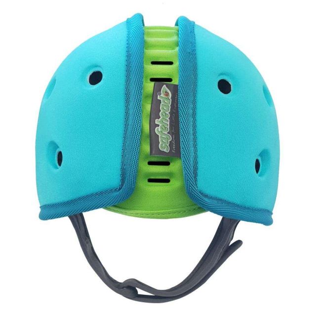 Casca protectie bebelusi cu spuma flexibila, ultrausoara, reglabila, 7-24 luni, albastra, SafeHeadBaby Owl, SHB002