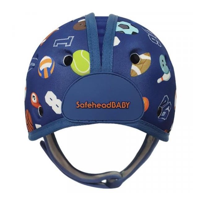 Casca protectie bebelusi cu spuma flexibila, ultrausoara, reglabila, 7-24 luni, albastra, SafeHeadBaby Sporty, SHB004