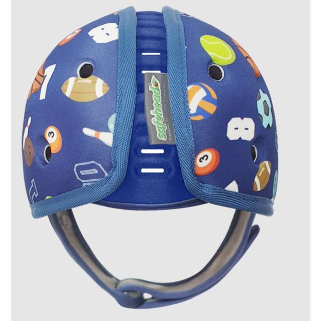 Casca protectie bebelusi cu spuma flexibila, ultrausoara, reglabila, 7-24 luni, albastra, SafeHeadBaby Sporty, SHB004