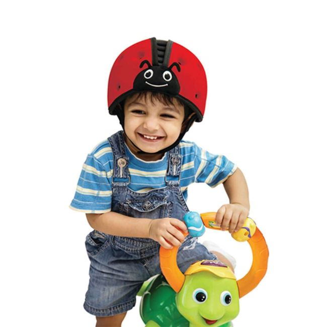 Casca protectie bebelusi cu spuma flexibila, ultrausoara, reglabila, 7-24 luni, rosie, SafeHeadBaby Ladybird, SHB001