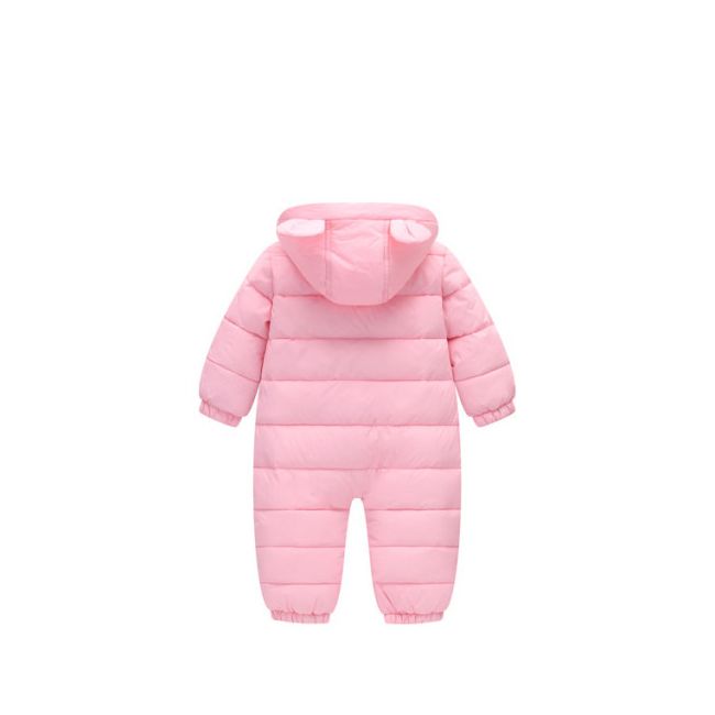 Combinezon roz din fas pentru fetite - Teddy AM08-209